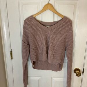 Aeropostale Mauve Cable Knit Sweater